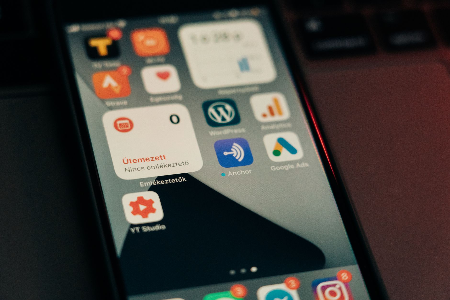 Smartphone screen showing WordPress and Google Ads app icons representing multiple conflicting plugins